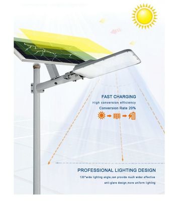 80Wh Monocrystalline Solar Panel Street Light Aluminium Housing 2000lm 200w