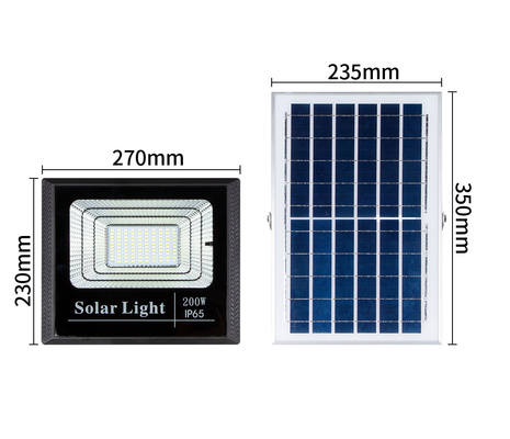 PC Cover 480lm LiFePO4 Solar Panel Flood Lights IP65 Waterpfoof 200W 16Wh